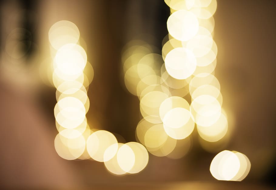 Photography of Bokeh, blurry, bright, golden, illuminated, lights HD wallpaper