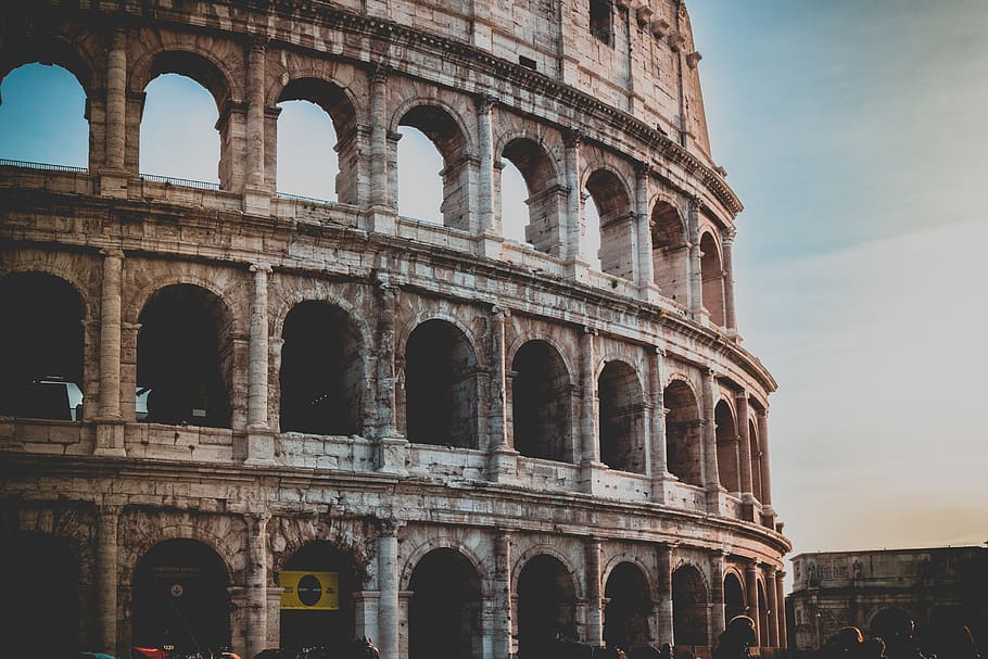 The Coliseum during Golden Hour, ancient, arches, architecture HD wallpaper