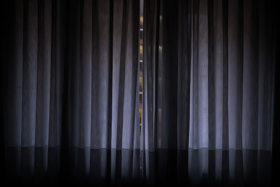 closed gray window curtain, arts culture and entertainment, stage HD wallpaper