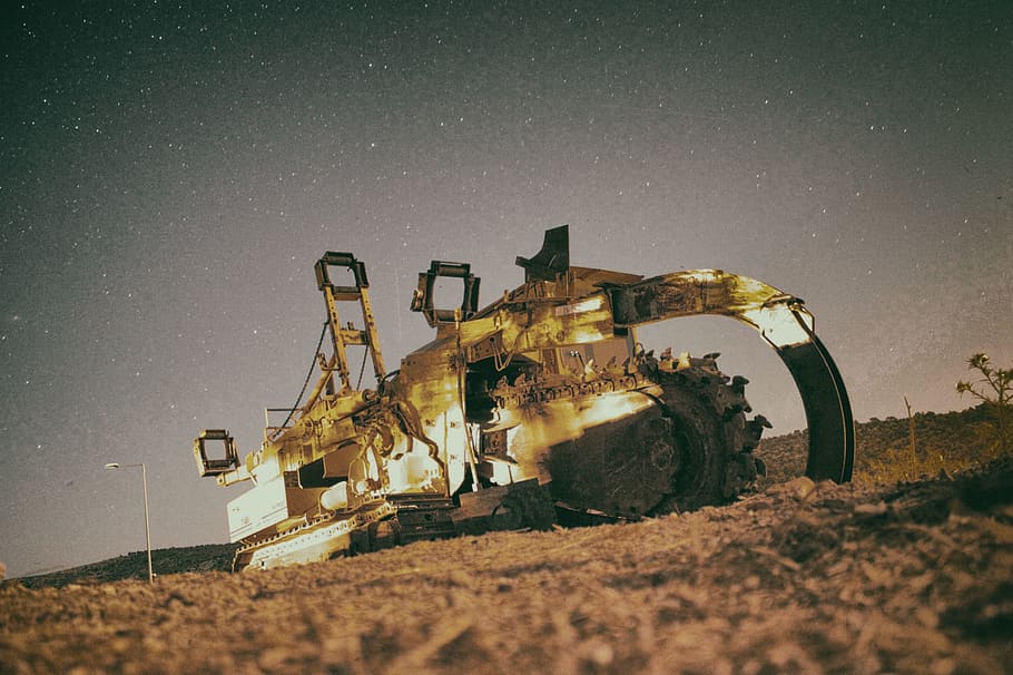 greece, thasos, mine, mining machinery, industrial, industry HD wallpaper