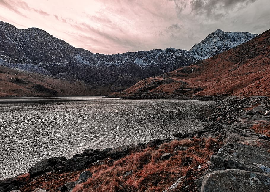 lake surrounded by mountains, scenics - nature, beauty in nature HD wallpaper