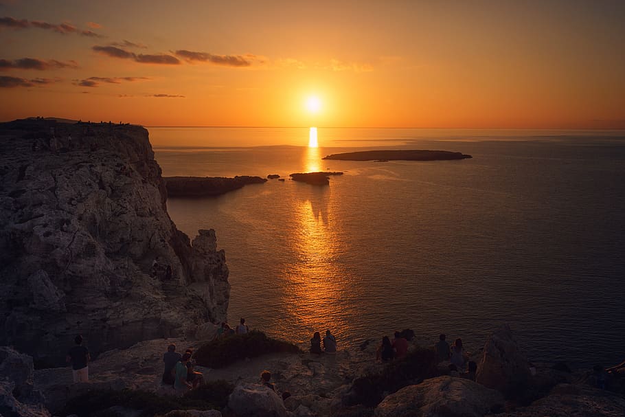 sunset, waters, dusk, dawn, sea, sky, evening, coast, ocean HD wallpaper