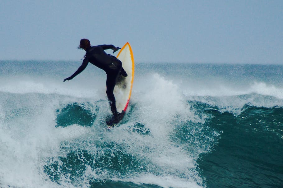 surfing, ocean, waves, sport, sea, motion, water, aquatic sport HD wallpaper