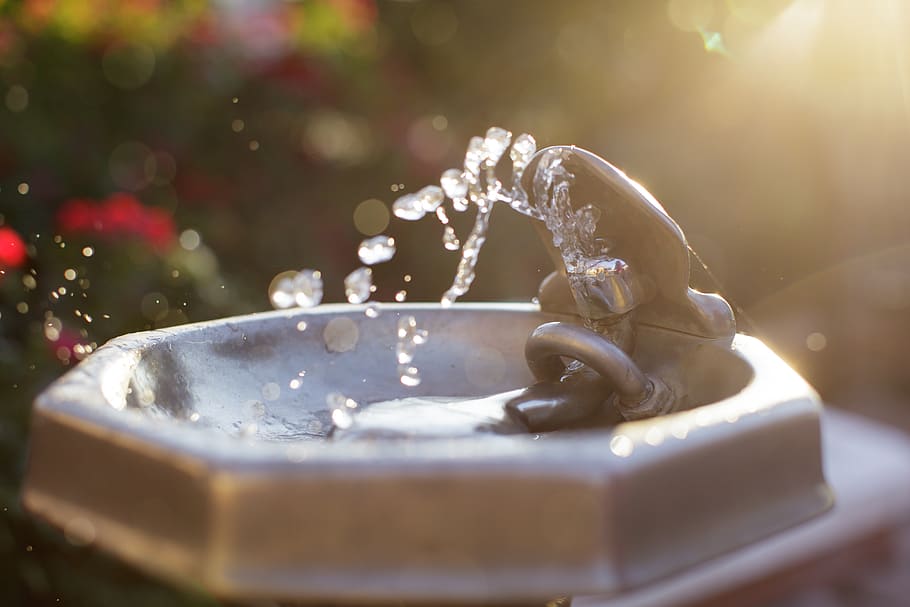 gray birdbath, close-up, selective focus, no people, lens flare HD wallpaper
