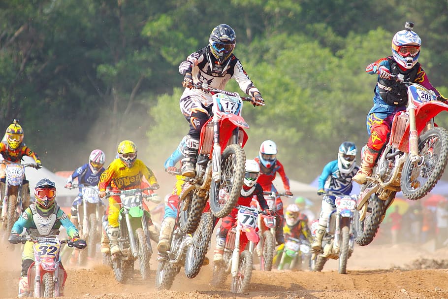 action, bike, biker, competition, fast, helmet, man, motion HD wallpaper