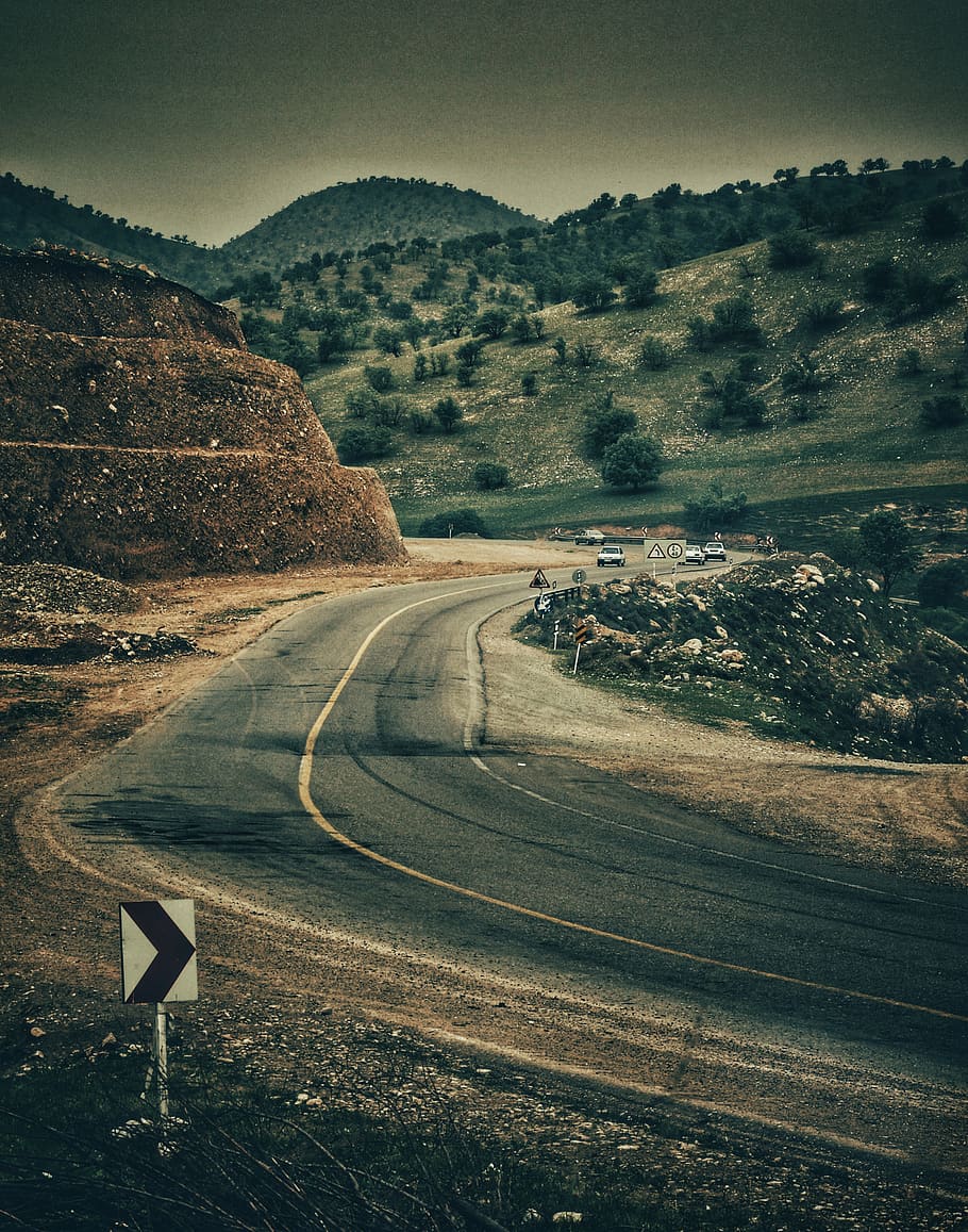 iran, lorestan province, transportation, road, mountain, sky HD wallpaper