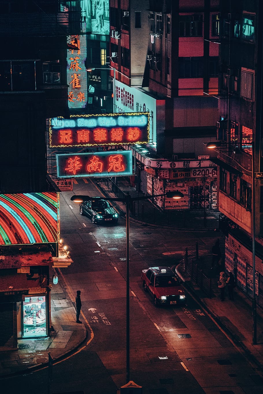 red lighted building, transportation, car, city, motor vehicle HD wallpaper
