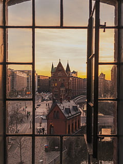 brown building during daytime, window, architecture, hamburg HD wallpaper