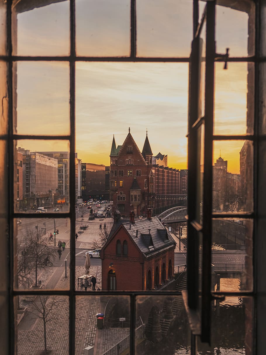 brown building during daytime, window, architecture, hamburg HD wallpaper