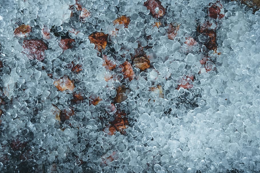 ice, cold, rainy, hailstorm, color, colorful, stones, water, HD wallpaper