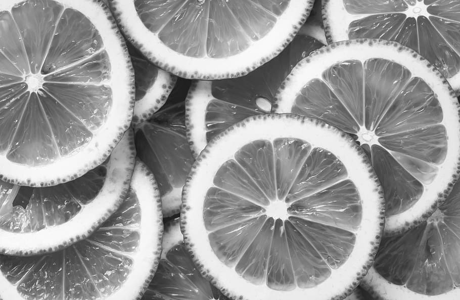 acid, background, black and white, bw, citric, citrus, closeup, HD wallpaper