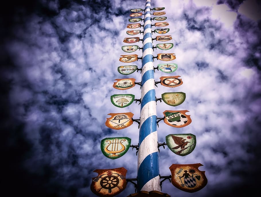 maypole, tribe, decorated, setting up, tradition, log, customs HD wallpaper
