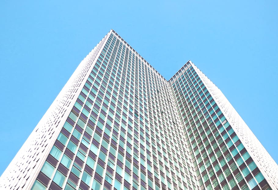 Low Angle Photography of High-Rise building, architecture, clear sky HD wallpaper