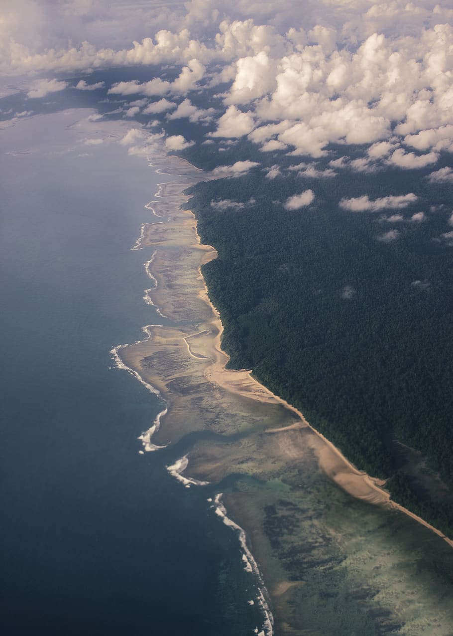 ocean view, nature, landscape, outdoors, scenery, aerial view HD wallpaper