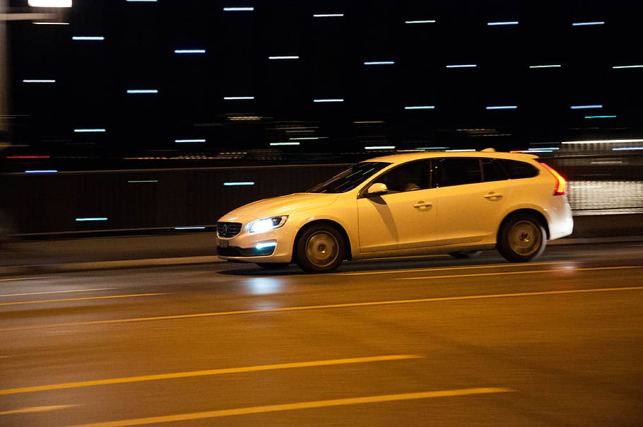 mode of transportation, car, motor vehicle, motion, illuminated HD wallpaper