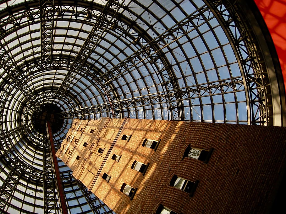glass, brick, framing, architecture, tower, built structure HD wallpaper