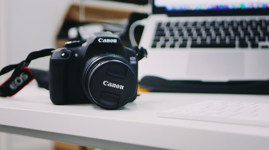 canon, camera, office, work, clean, white, mac, lens, photography HD wallpaper
