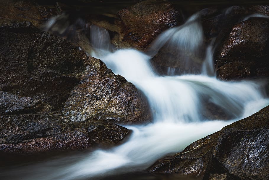 Photo Of River, creek, flow, flowing, rapids, rocks, stones, stream HD wallpaper