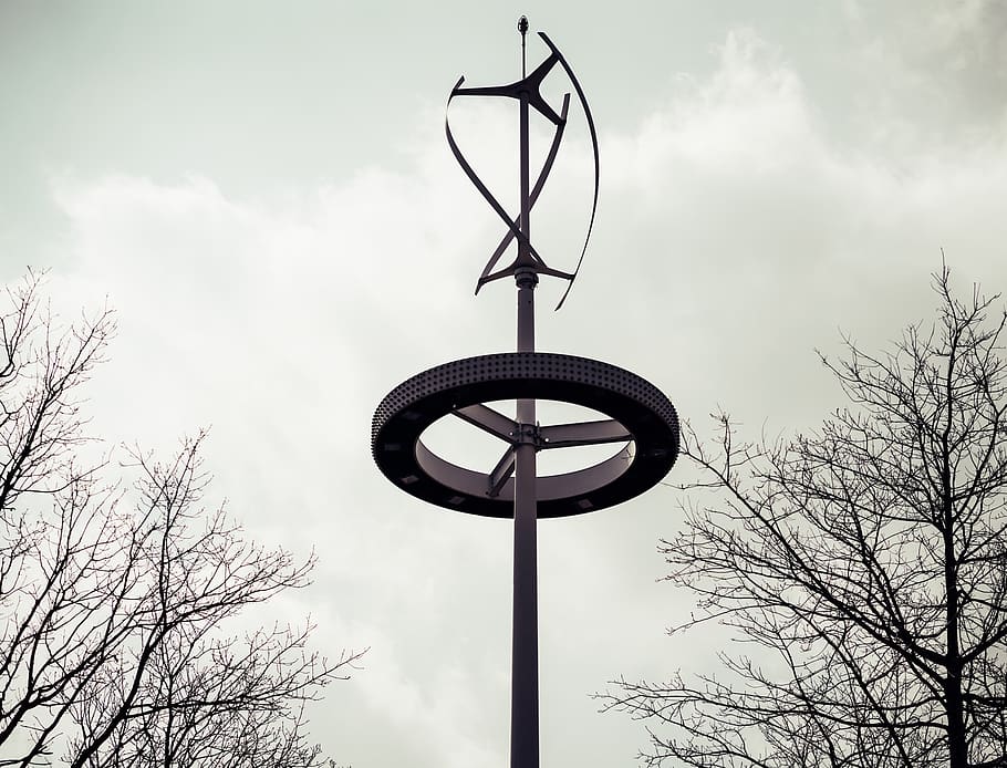 steel structure, sky, low angle view, bare tree, cloud - sky HD wallpaper