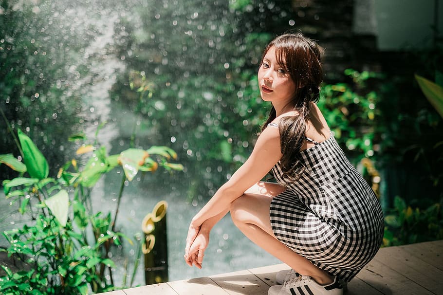 asian, girl, plant, one person, women, young adult, leisure activity HD wallpaper