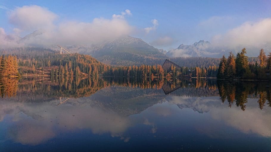 high, tatry, nature, slovakia, mountains, panorama, lake, clouds, HD wallpaper