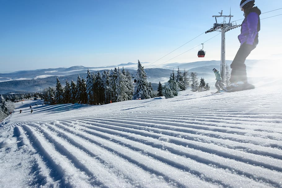 Photography of Person Ice Skating, active, alpine, cable car HD wallpaper