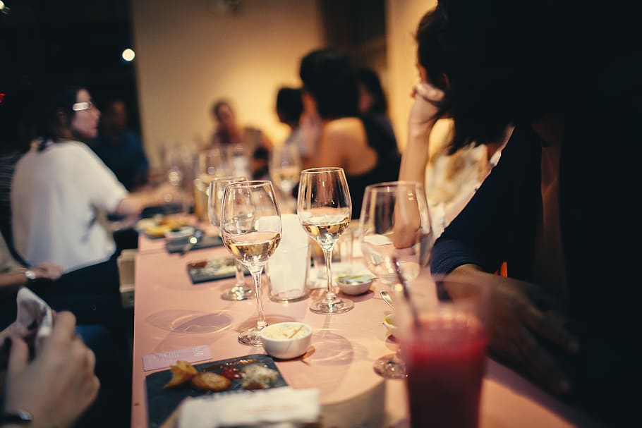 People Having Wine In A Restaurant, celebration, dining, drink HD wallpaper