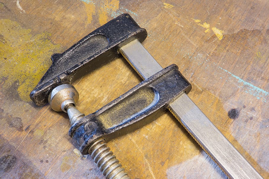 screw clamp, tool, craft, compress, rusted, rusty, ferrule HD wallpaper
