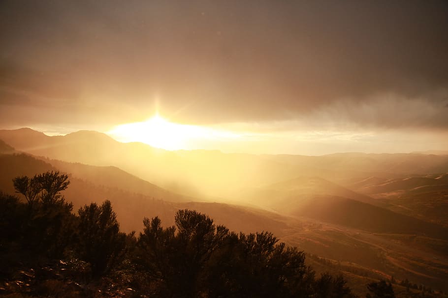 sunset, mountains, utah, scenics - nature, sky, tranquility HD wallpaper