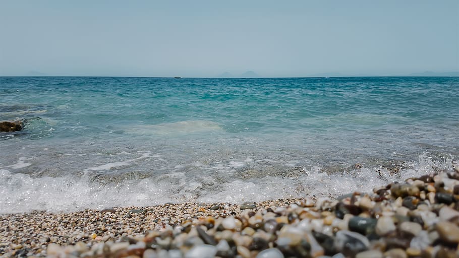 water, summer, waves, sea, beach, dof, eolian, island, sight HD wallpaper