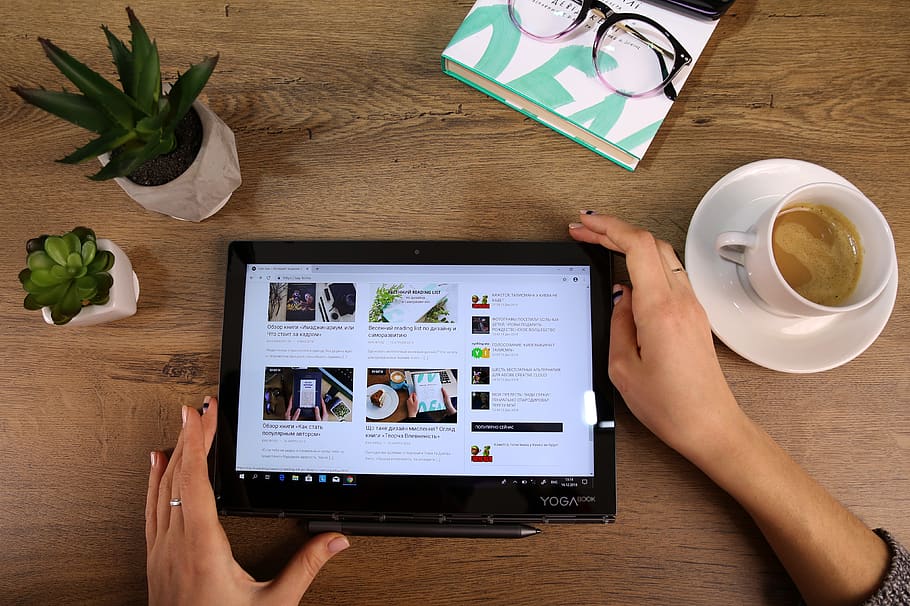person using black tablet computer, electronics, human, furniture HD wallpaper