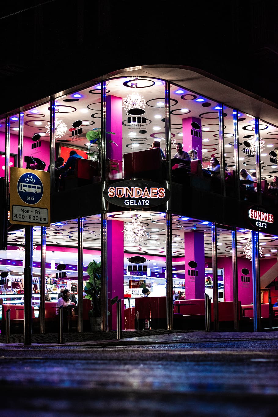 lighted building during nighttime, person, human, lighting, shop HD wallpaper