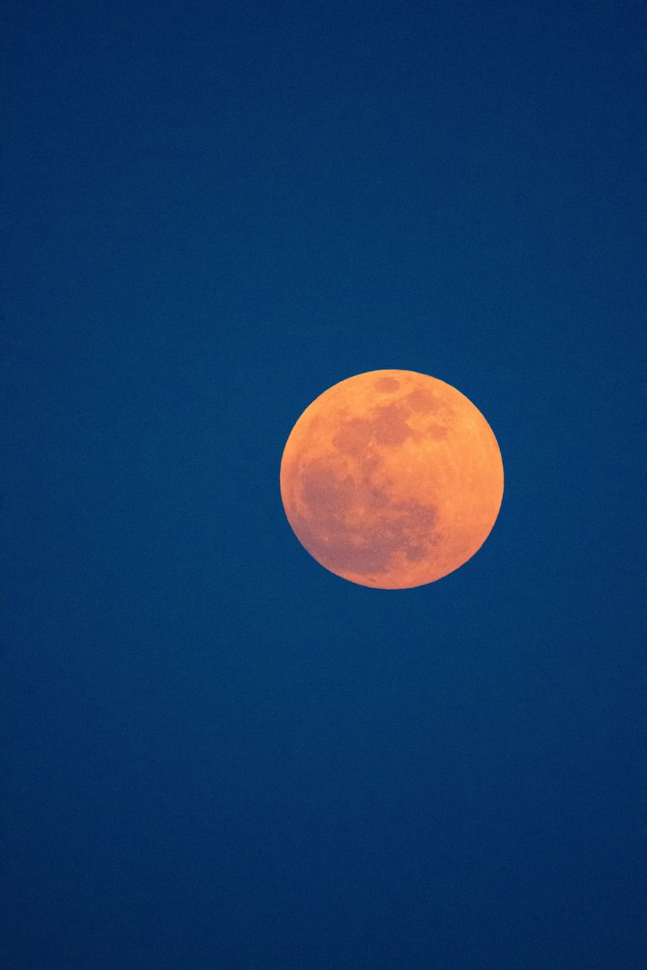 new moon, sky, orange, blue, astrophotography, planet, nature HD wallpaper