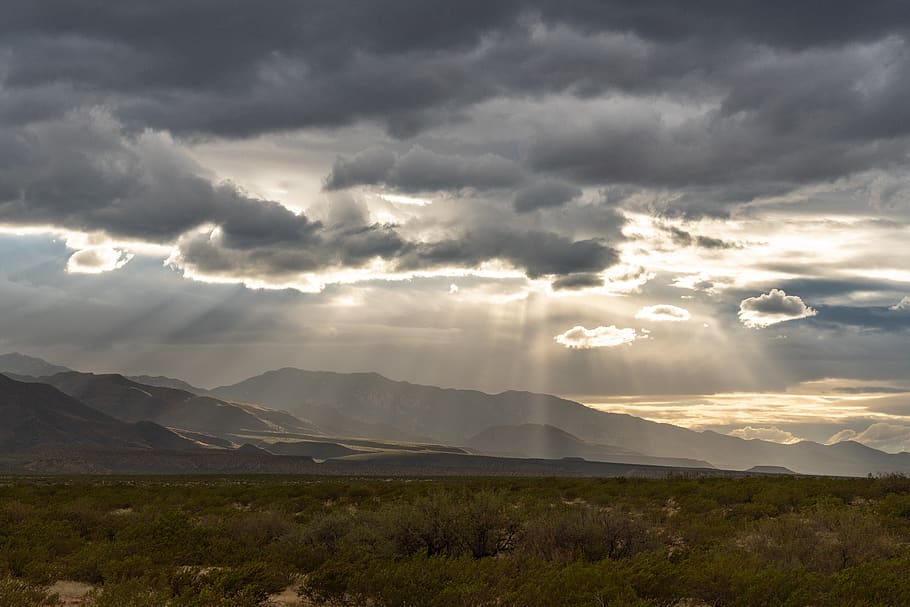 Rays, sunshine, mountain, cloudes, sunshine rays, cloud - sky HD wallpaper