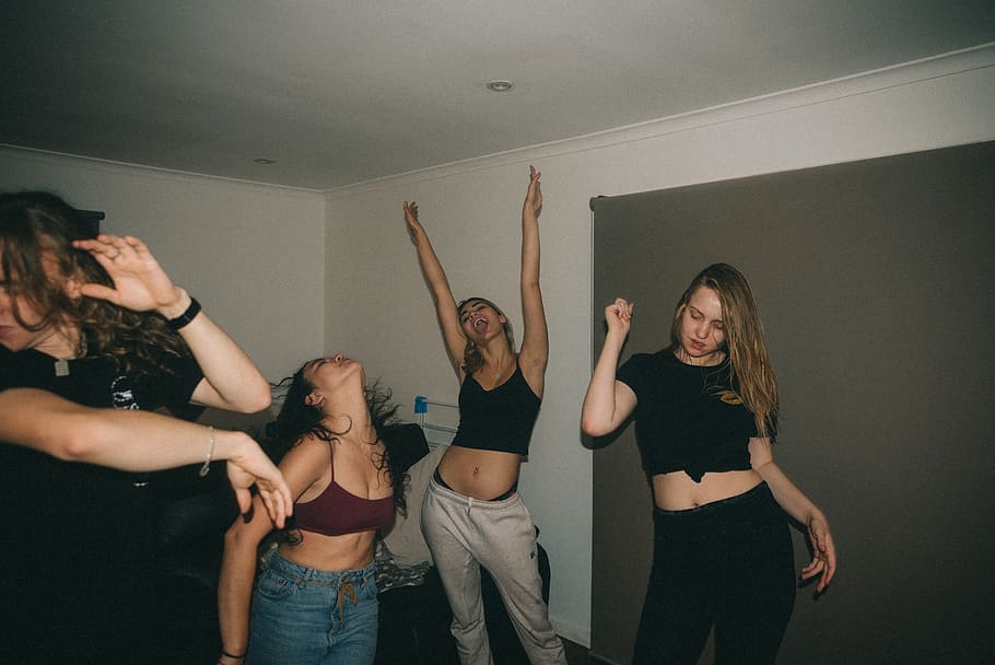 woman dancing, group of people, young adult, young women, party - social event HD wallpaper