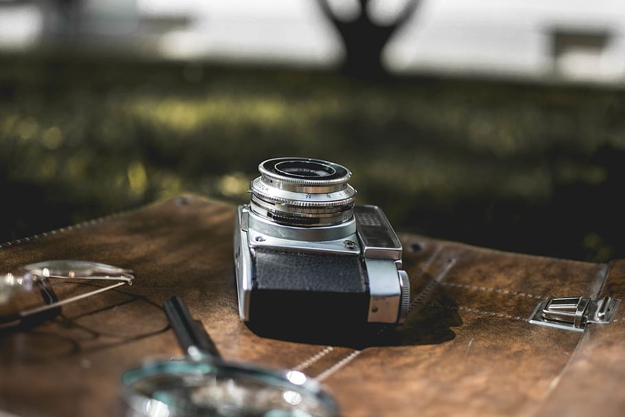 Silver and Black Point-and-shoot Camera, Analogue, lens, retro HD wallpaper