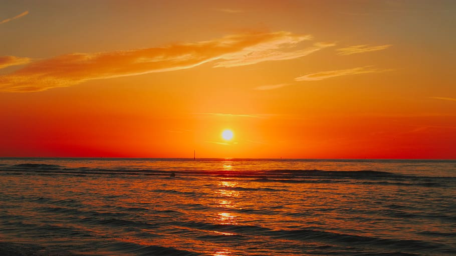 nature, outdoors, sky, sunset, sunlight, red sky, dusk, dawn HD wallpaper