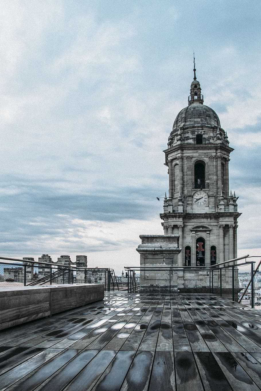 Gray Concrete Tower, after the rain, architecture, background, HD wallpaper