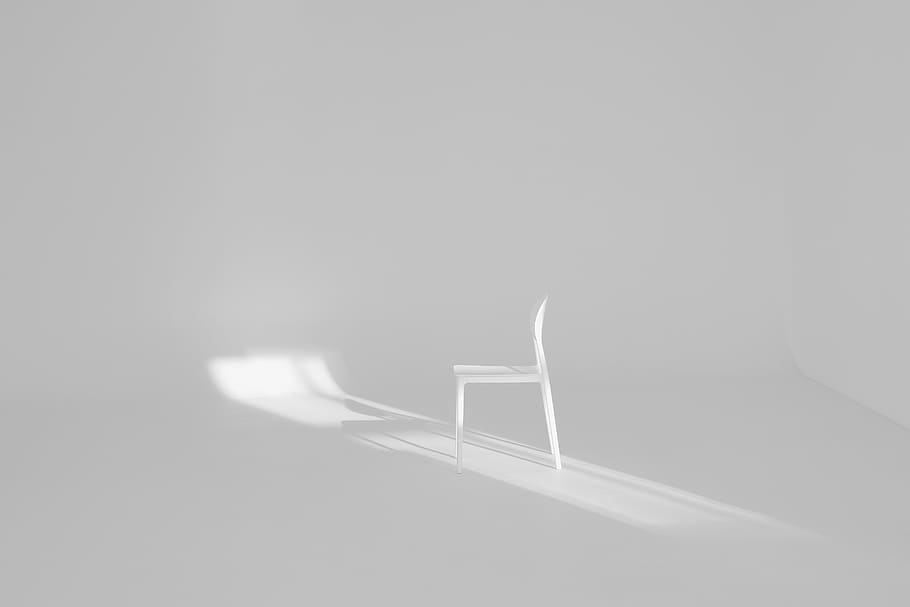 white chair on white surface, no people, copy space, studio shot HD wallpaper