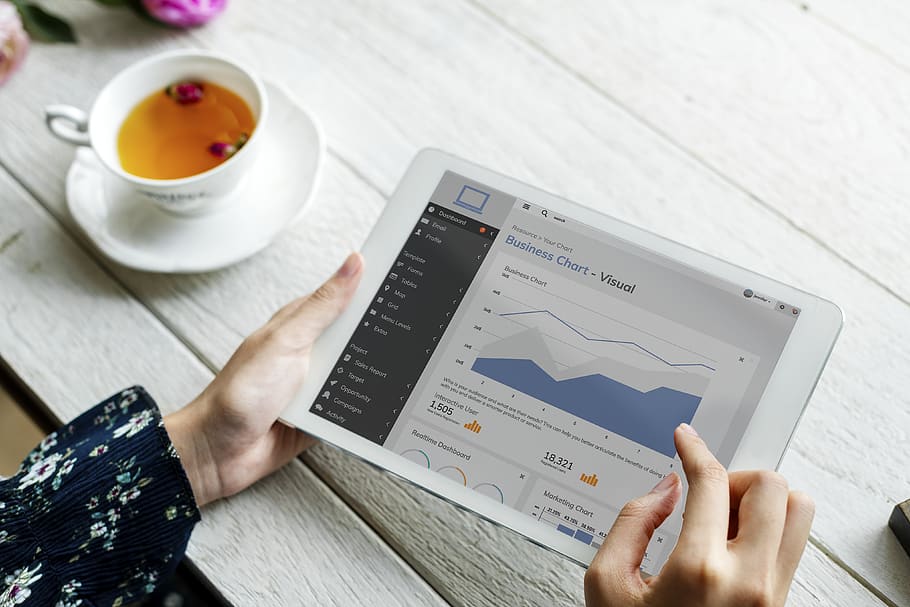 Person Using Ipad Looking At Chart, analysis, cup, data, device HD wallpaper