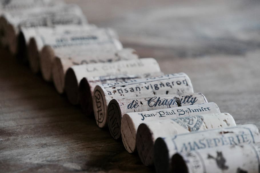 wine, cork, bio, text, no people, wood - material, selective focus HD wallpaper