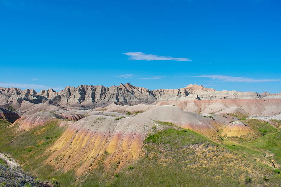 brown and gray mountain ridge, sky, scenics - nature, tranquil scene HD wallpaper