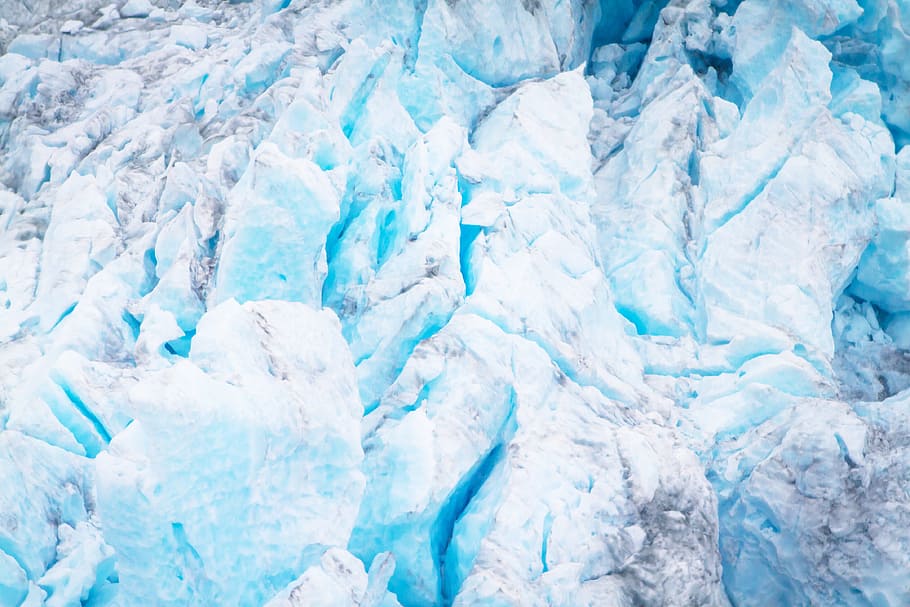 white rock, glacier, ice, landscape, winter, water, blue, cold HD wallpaper