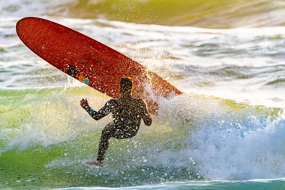 Surfer Wiping Out, action, falling, fun, motion, ocean, recreation HD wallpaper