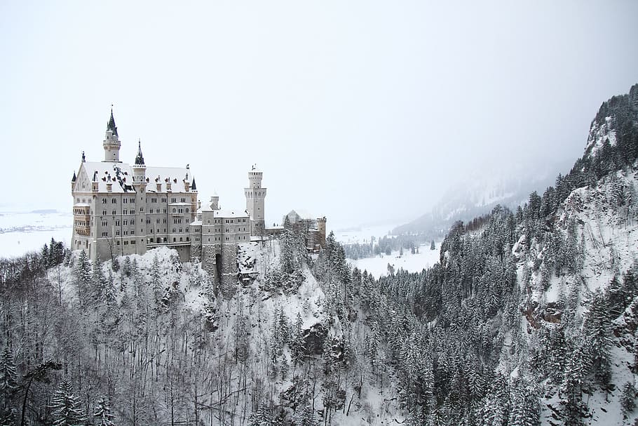 architecture, building, infrastructure, castle, mountain, landscape HD wallpaper