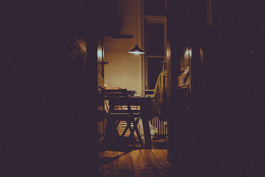 house, interior, table, chair, light, lamp, seat, indoors, illuminated HD wallpaper