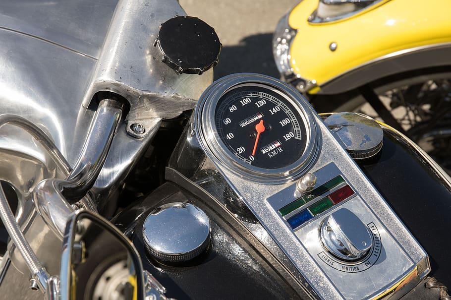 harley davidson, speedometer, motorcycle, kilometer display, HD wallpaper