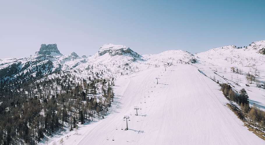 mountain covered by snow, nature, outdoors, slope, piste, sports HD wallpaper