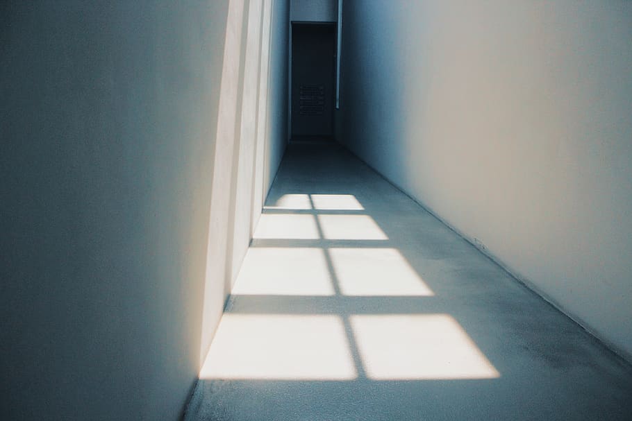 Empty Hallway, contemporary, door, indoors, inside, interior HD wallpaper