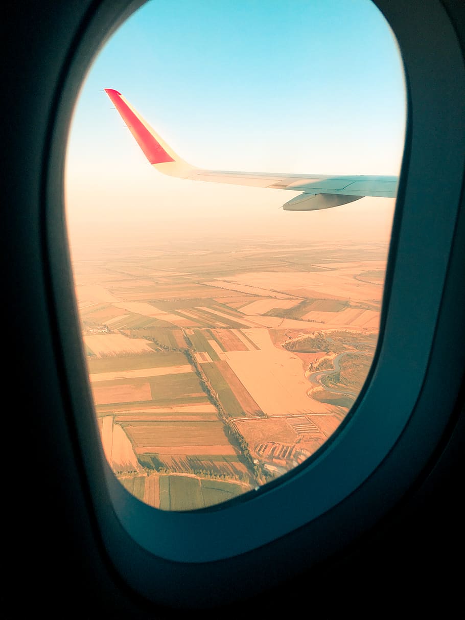 kyrgyzstan, airplane, air vehicle, window, transportation, flying HD wallpaper